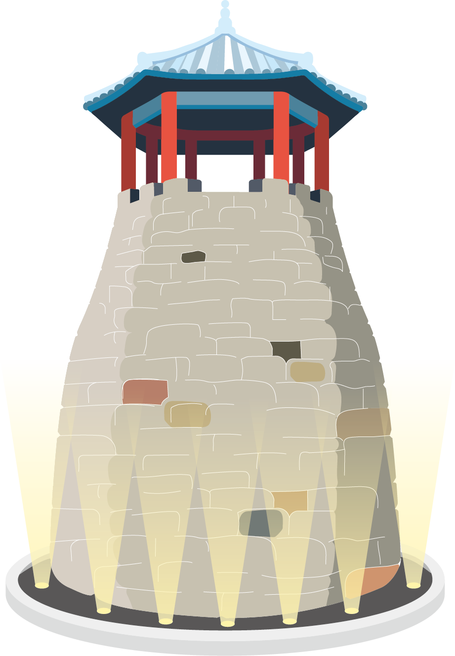 밤하늘 아래 조명이 켜진 보령경찰서망루